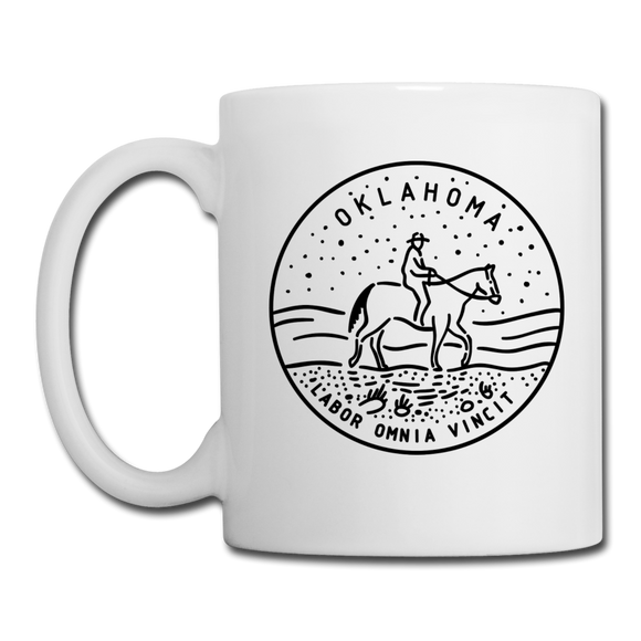 Oklahoma Camp Mug - State Design Oklahoma Mug - white