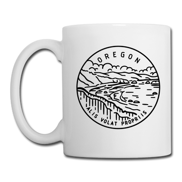 Oregon Camp Mug - State Design Oregon Mug - white