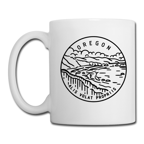 Oregon Camp Mug - State Design Oregon Mug - white