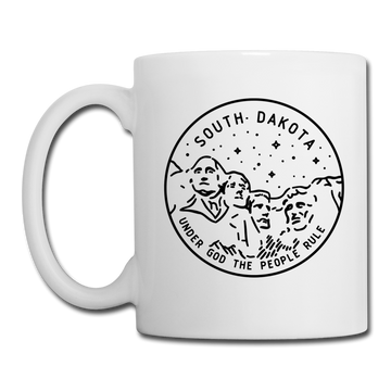 South Dakota Camp Mug - State Design South Dakota Mug - white