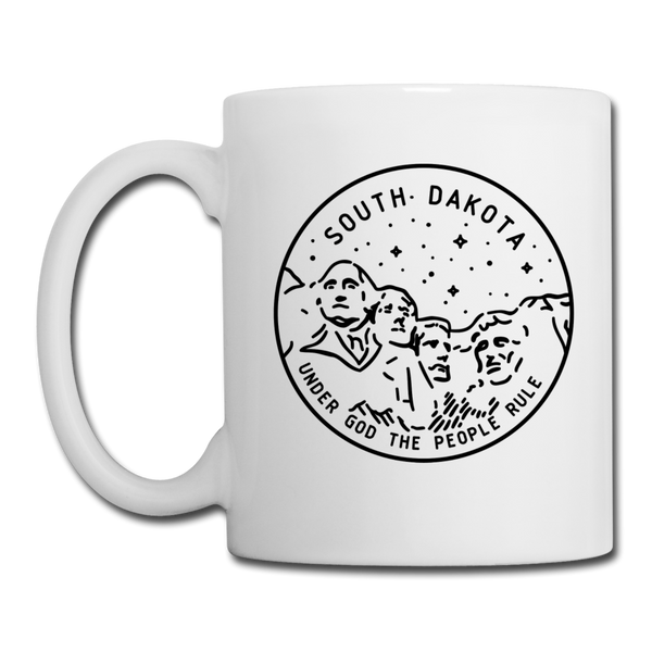 South Dakota Camp Mug - State Design South Dakota Mug - white