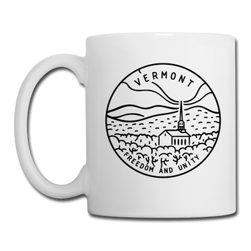 Vermont Camp Mug - State Design Vermont Mug - white