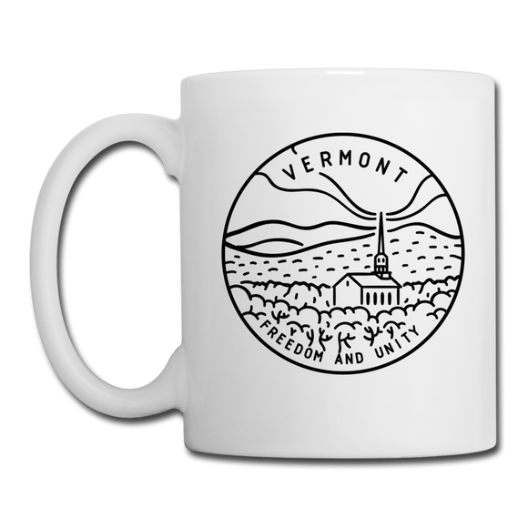 Vermont Camp Mug - State Design Vermont Mug - white