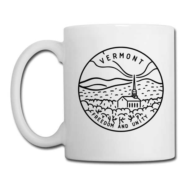 Vermont Camp Mug - State Design Vermont Mug - white