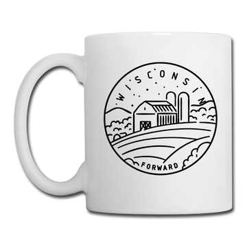 Wisconsin Camp Mug - State Design Wisconsin Mug - white