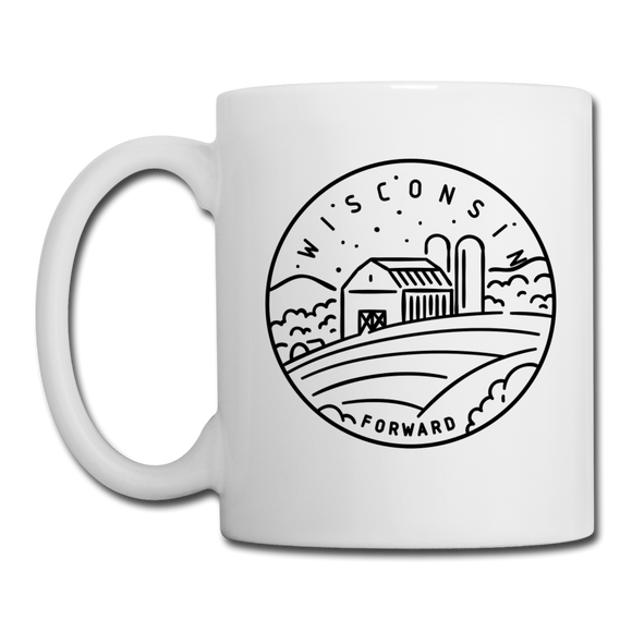Wisconsin Camp Mug - State Design Wisconsin Mug - white