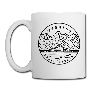 Wyoming Camp Mug - State Design Wyoming Mug - white