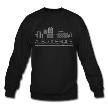 Albuquerque, New Mexico Sweatshirt - Skyline Albuquerque Crewneck Sweatshirt - black