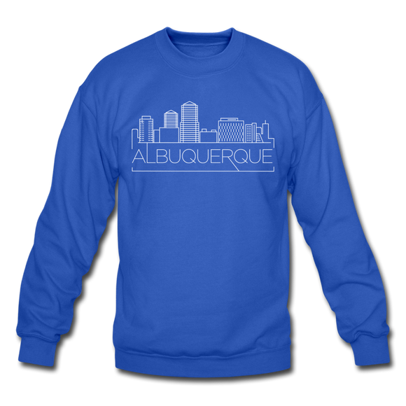 Albuquerque, New Mexico Sweatshirt - Skyline Albuquerque Crewneck Sweatshirt - royal blue