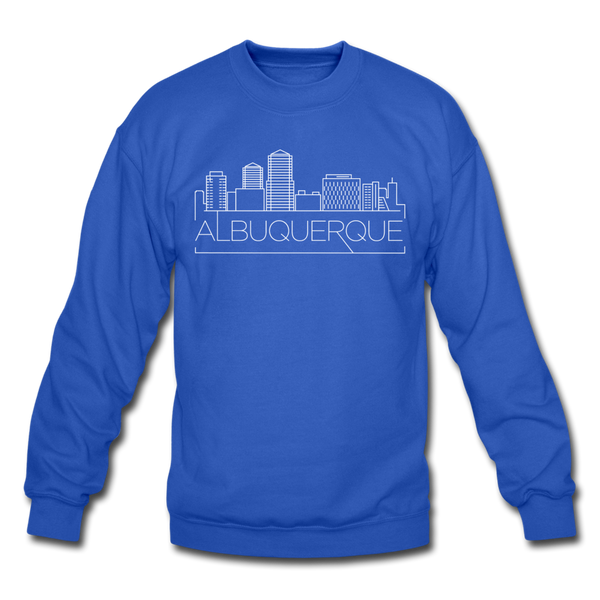 Albuquerque, New Mexico Sweatshirt - Skyline Albuquerque Crewneck Sweatshirt - royal blue