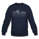 Albuquerque, New Mexico Sweatshirt - Skyline Albuquerque Crewneck Sweatshirt - navy