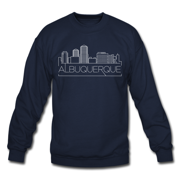 Albuquerque, New Mexico Sweatshirt - Skyline Albuquerque Crewneck Sweatshirt - navy