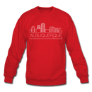Albuquerque, New Mexico Sweatshirt - Skyline Albuquerque Crewneck Sweatshirt - red
