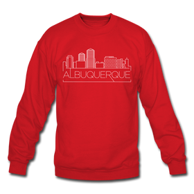 Albuquerque, New Mexico Sweatshirt - Skyline Albuquerque Crewneck Sweatshirt - red