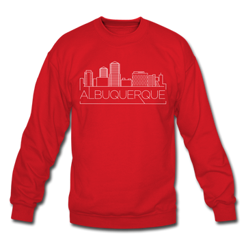 Albuquerque, New Mexico Sweatshirt - Skyline Albuquerque Crewneck Sweatshirt - red