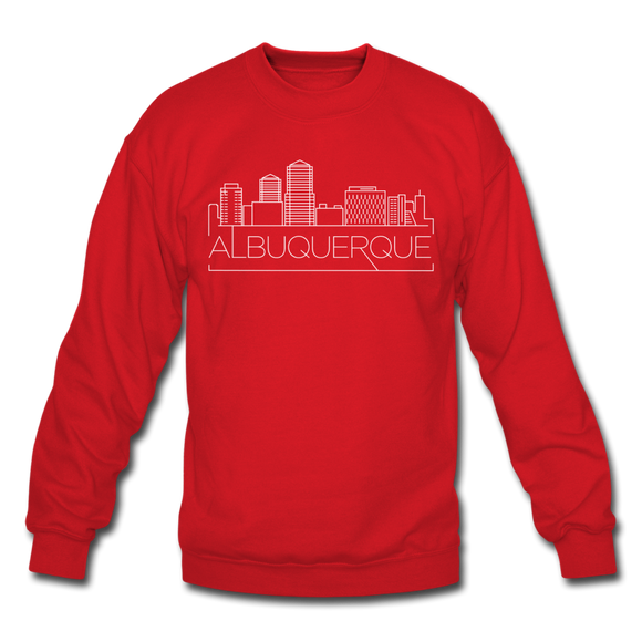 Albuquerque, New Mexico Sweatshirt - Skyline Albuquerque Crewneck Sweatshirt - red