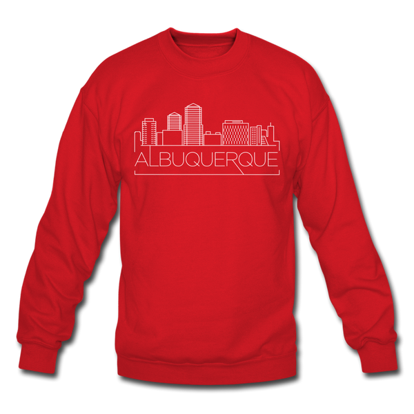 Albuquerque, New Mexico Sweatshirt - Skyline Albuquerque Crewneck Sweatshirt - red