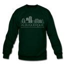 Albuquerque, New Mexico Sweatshirt - Skyline Albuquerque Crewneck Sweatshirt - forest green