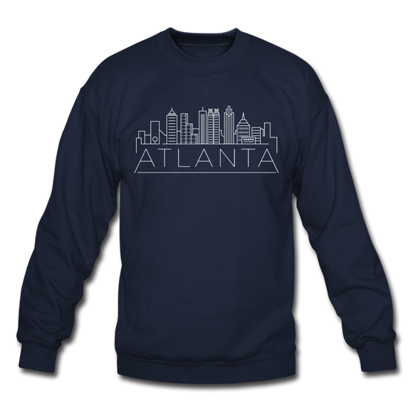 Atlanta, Georgia Sweatshirt - Skyline Atlanta Crewneck Sweatshirt - navy