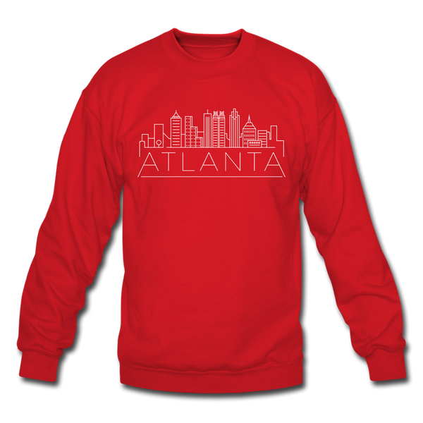 Atlanta, Georgia Sweatshirt - Skyline Atlanta Crewneck Sweatshirt - red