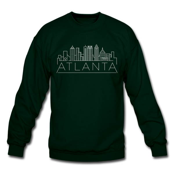 Atlanta, Georgia Sweatshirt - Skyline Atlanta Crewneck Sweatshirt - forest green