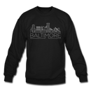 Baltimore, Maryland Sweatshirt - Skyline Baltimore Crewneck Sweatshirt - black