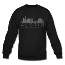 Austin, Texas Sweatshirt - Skyline Austin Crewneck Sweatshirt - black