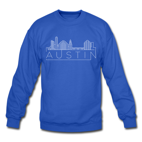 Austin, Texas Sweatshirt - Skyline Austin Crewneck Sweatshirt - royal blue