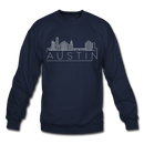 Austin, Texas Sweatshirt - Skyline Austin Crewneck Sweatshirt - navy