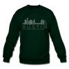 Austin, Texas Sweatshirt - Skyline Austin Crewneck Sweatshirt - forest green