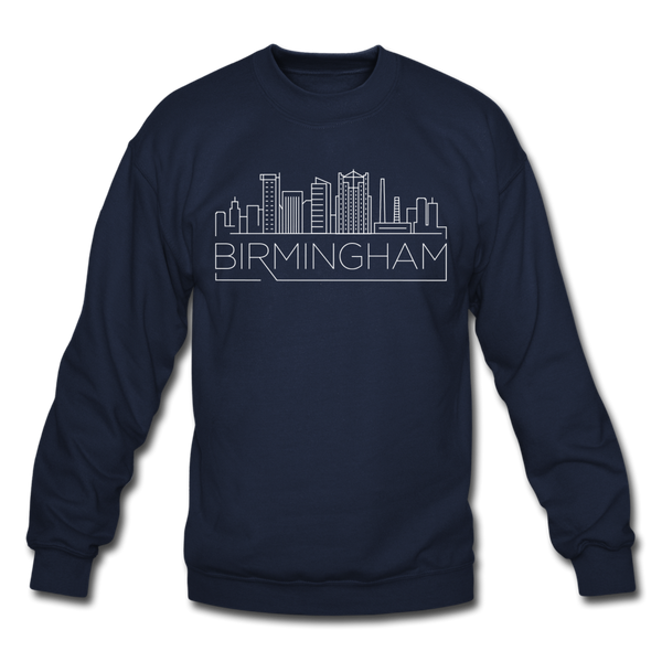 Birmingham, Alabama Sweatshirt - Skyline Birmingham Crewneck Sweatshirt - navy