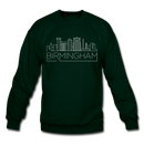 Birmingham, Alabama Sweatshirt - Skyline Birmingham Crewneck Sweatshirt - forest green