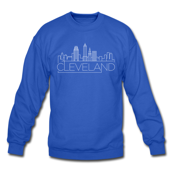 Cleveland, Ohio Sweatshirt - Skyline Cleveland Crewneck Sweatshirt - royal blue