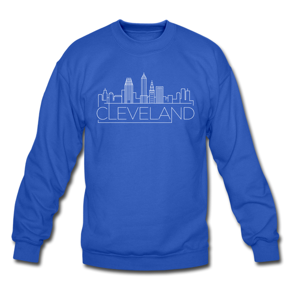 Cleveland, Ohio Sweatshirt - Skyline Cleveland Crewneck Sweatshirt - royal blue