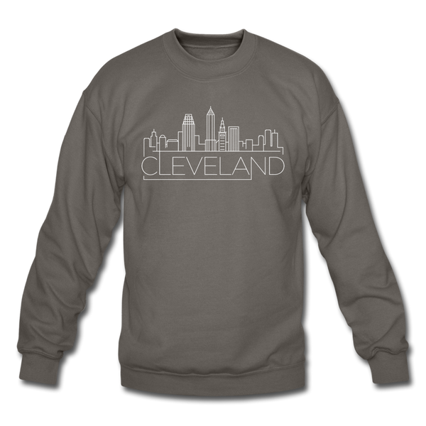 Cleveland, Ohio Sweatshirt - Skyline Cleveland Crewneck Sweatshirt - asphalt gray