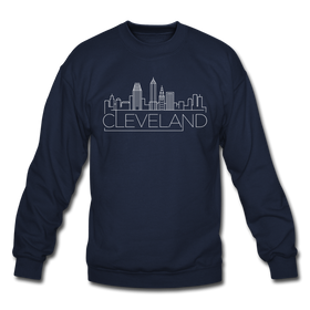 Cleveland, Ohio Sweatshirt - Skyline Cleveland Crewneck Sweatshirt - navy