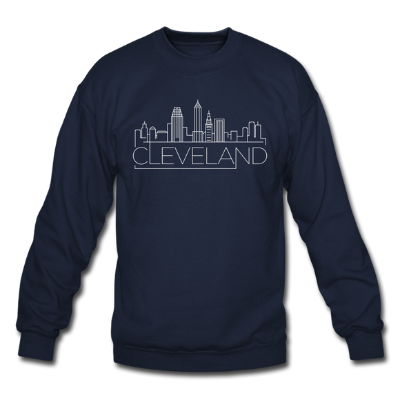Cleveland, Ohio Sweatshirt - Skyline Cleveland Crewneck Sweatshirt - navy
