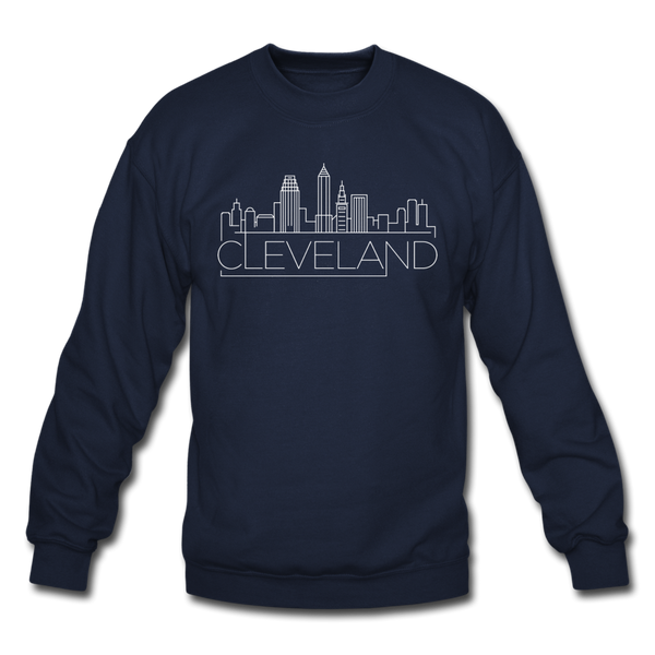 Cleveland, Ohio Sweatshirt - Skyline Cleveland Crewneck Sweatshirt - navy