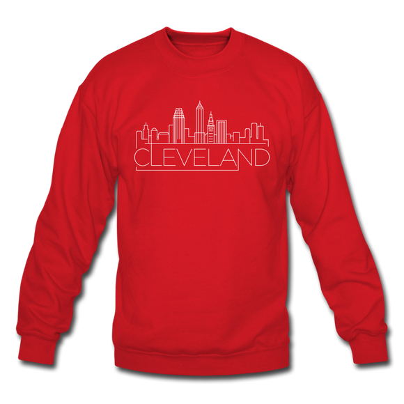 Cleveland, Ohio Sweatshirt - Skyline Cleveland Crewneck Sweatshirt - red