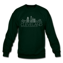 Cleveland, Ohio Sweatshirt - Skyline Cleveland Crewneck Sweatshirt - forest green