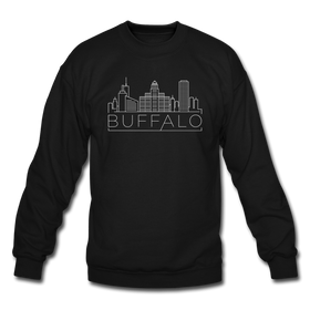 Buffalo, New York Sweatshirt - Skyline Buffalo Crewneck Sweatshirt - black