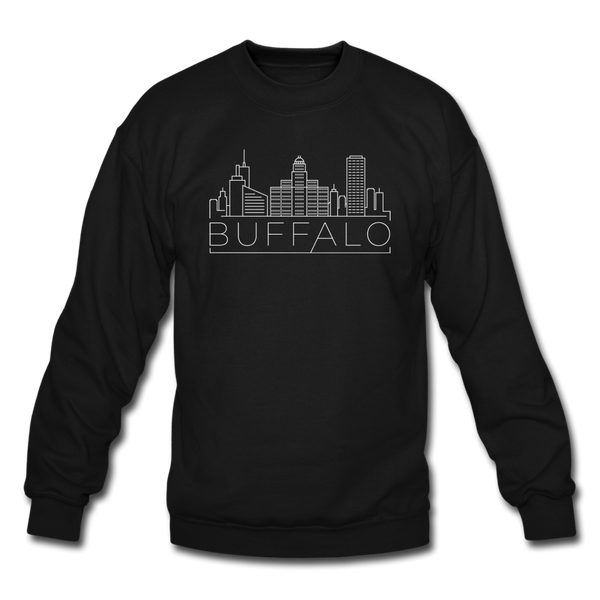 Buffalo, New York Sweatshirt - Skyline Buffalo Crewneck Sweatshirt - black