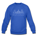 Buffalo, New York Sweatshirt - Skyline Buffalo Crewneck Sweatshirt - royal blue