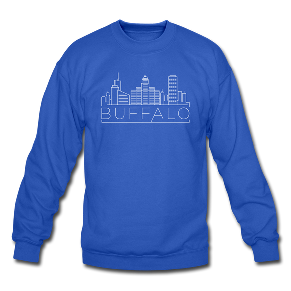 Buffalo, New York Sweatshirt - Skyline Buffalo Crewneck Sweatshirt - royal blue