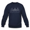 Buffalo, New York Sweatshirt - Skyline Buffalo Crewneck Sweatshirt - navy