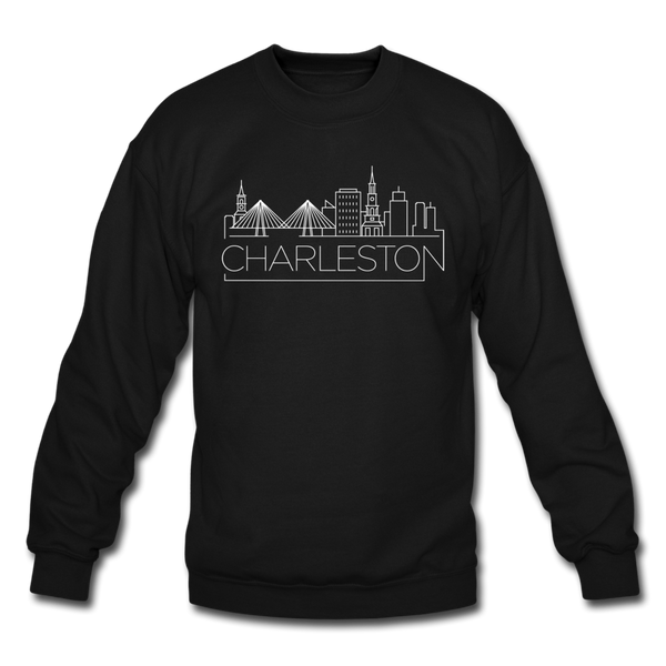 Charleston, South Carolina Sweatshirt - Skyline Charleston Crewneck Sweatshirt - black