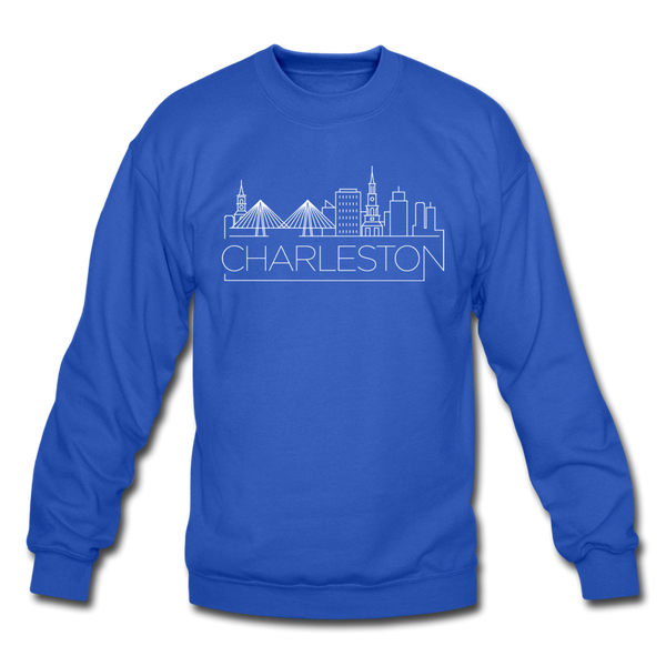 Charleston, South Carolina Sweatshirt - Skyline Charleston Crewneck Sweatshirt - royal blue