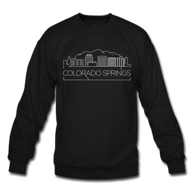 Colorado Springs, Colorado Sweatshirt - Skyline Colorado Springs Crewneck Sweatshirt - black