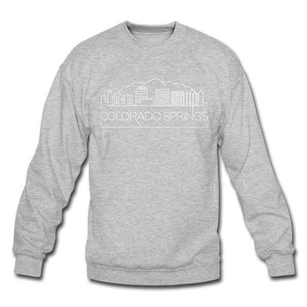 Colorado Springs, Colorado Sweatshirt - Skyline Colorado Springs Crewneck Sweatshirt - heather gray