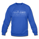 Colorado Springs, Colorado Sweatshirt - Skyline Colorado Springs Crewneck Sweatshirt - royal blue